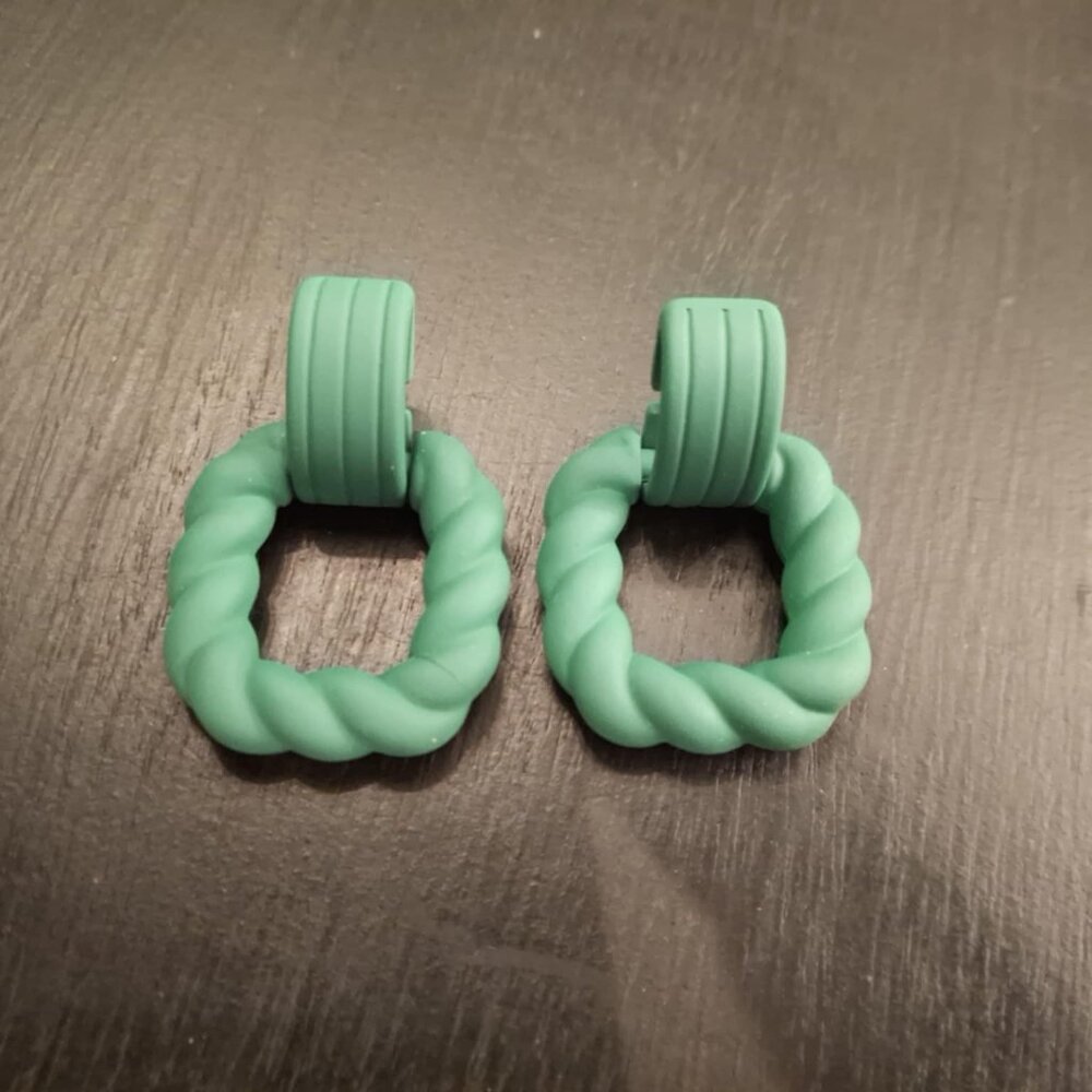 Green Chunky Earrings